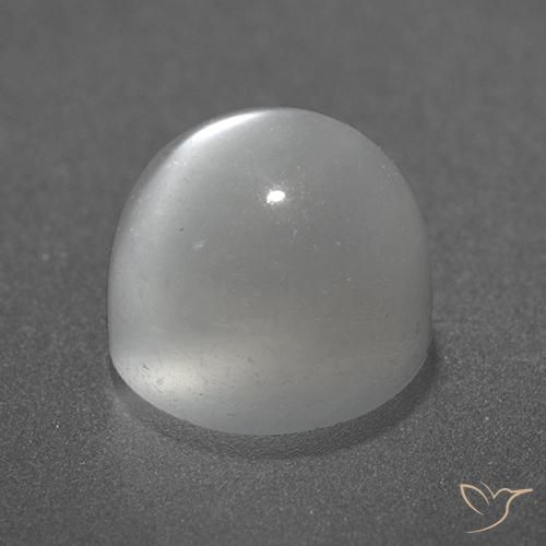 Piedra lunar ojo de gato Blanco natural de 3.47 ct, Redondo, Transparente