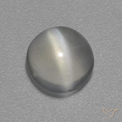 Piedra lunar ojo de gato Blanco natural de 0.88 ct, Redondo, Transparente