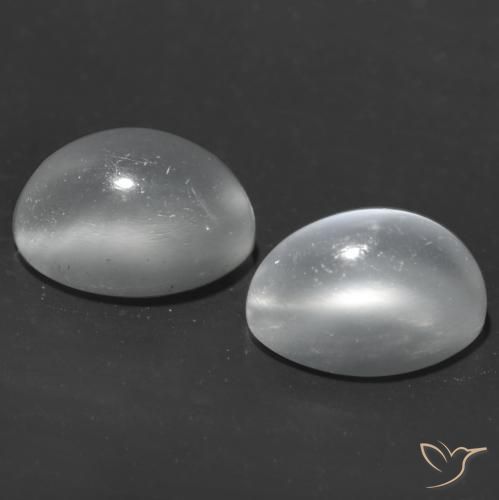 Gemas de Piedra lunar ojo de gato Blanco natural de 1.97 ct, Corte Óvalo, Transparente