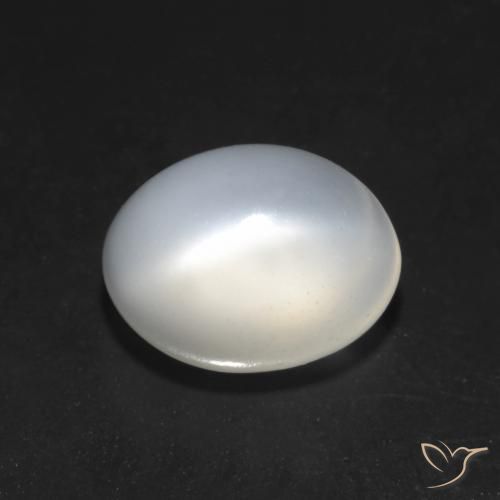 1.51ct Natural Blanco Piedra de Luna Ojo de Gato, Ovalada, Translúcido