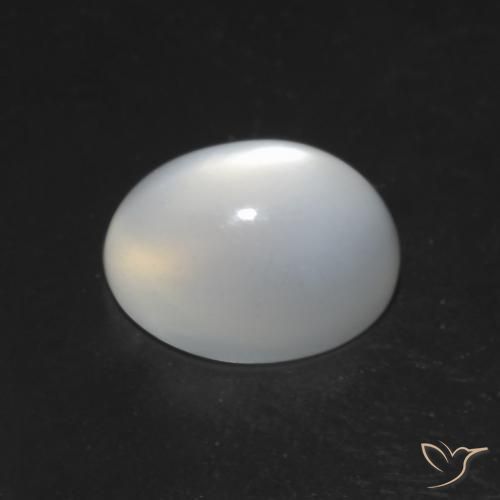 Piedra lunar ojo de gato Blanco natural de 1.51 ct, Ovalada, Translúcido