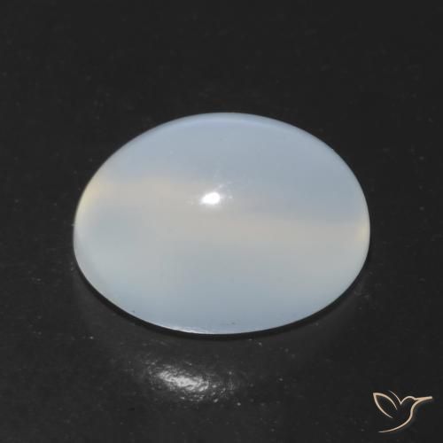 Piedra lunar ojo de gato Blanco translúcido natural de 1.64 ct, Corte Óvalo, Transparente