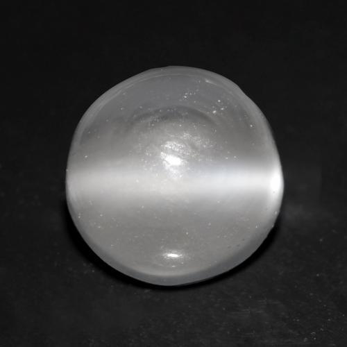 Piedra lunar ojo de gato Blanco natural de 1.14 ct, Redondo, Transparente