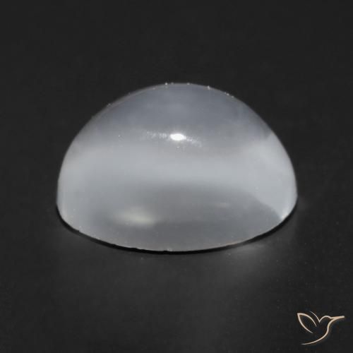 Piedra lunar ojo de gato Blanco translúcido natural de 0.97 ct, Ovalada, Transparente