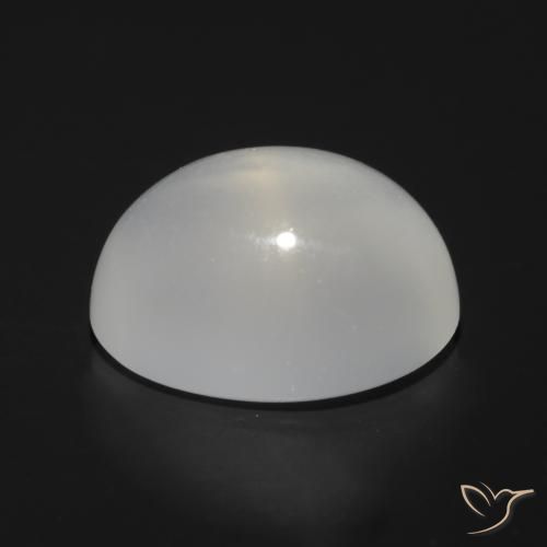 Piedra lunar ojo de gato Blanco natural de 1.51 ct, Ovalada, Transparente