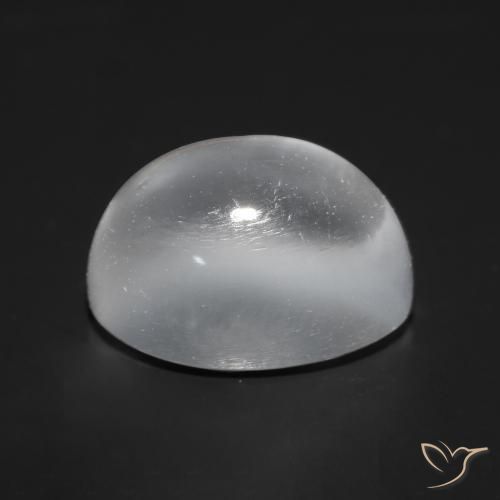 Piedra lunar ojo de gato Blanco natural de 1.87 ct, Ovalada, Transparente