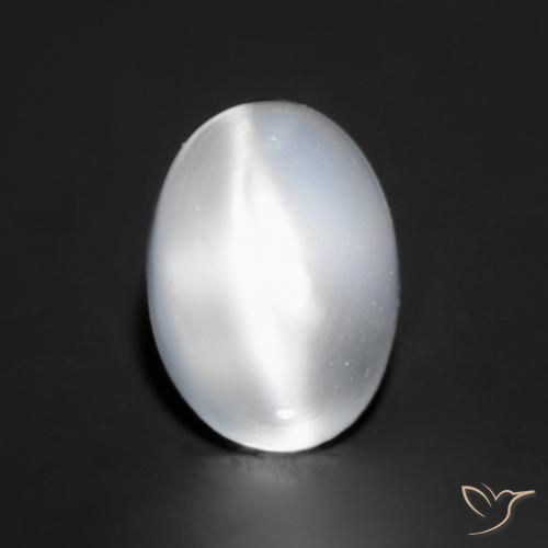 1.06ct Natural Blanco Piedra de Luna Ojo de Gato, Ovalada, Transparente