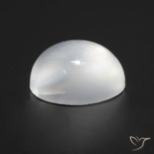 Piedra lunar ojo de gato Blanco natural de 1.06 ct, Ovalada, Transparente