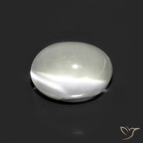 1.62ct Natural Blanco Piedra de Luna Ojo de Gato, Ovalada, Translúcido