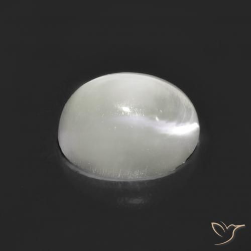 Piedra lunar ojo de gato Blanco natural de 1.62 ct, Ovalada, Translúcido