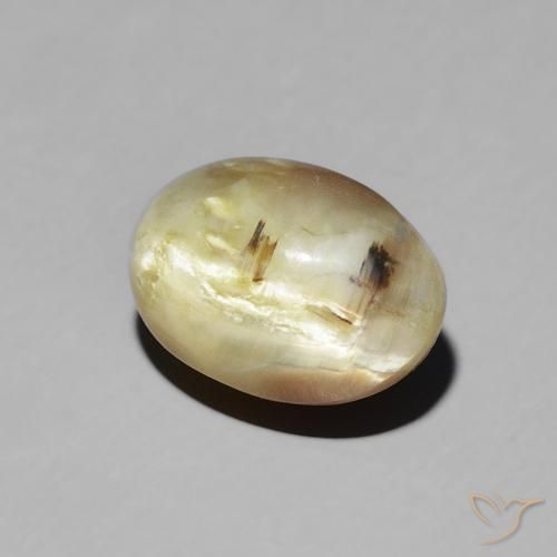 Ópalo ojo de gato Marrón dorado natural de 2.72 ct, Ovalada, Translúcido
