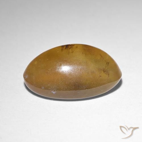 Ópalo ojo de gato Marrón-oro natural de 1.91 ct, Ovalada, Translúcido