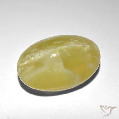 5.90ct Natural Amarillo pálido Ópalo ojo de gato, Ovalada, Translúcido