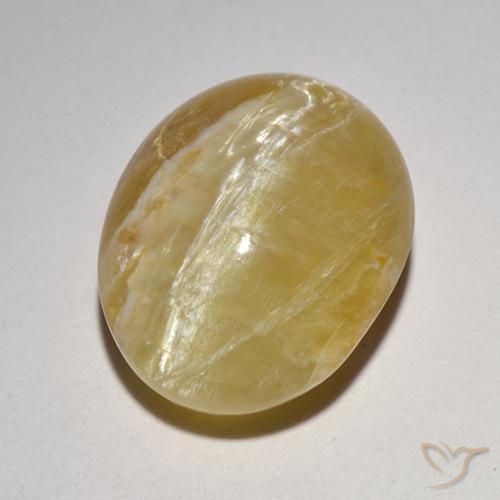 6.21ct Natural Amarillo medio Ópalo ojo de gato, Ovalada, Translúcido