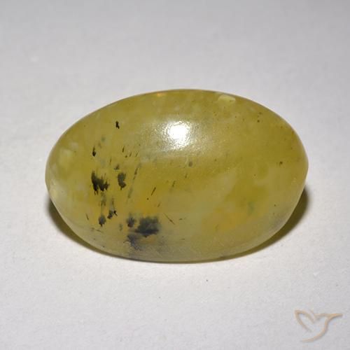 Ópalo ojo de gato Amarillo suave natural de 5.25 ct, Ovalada, Translúcido