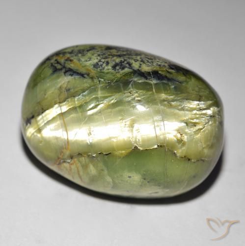 Ópalo ojo de gato Verde amarillento natural de 35.49 ct, Corte Óvalo, Opaco