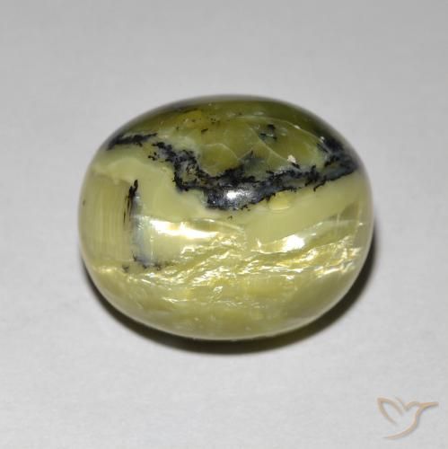 7.27ct Natural Verde terroso Ópalo ojo de gato, Ovalada, Opaco