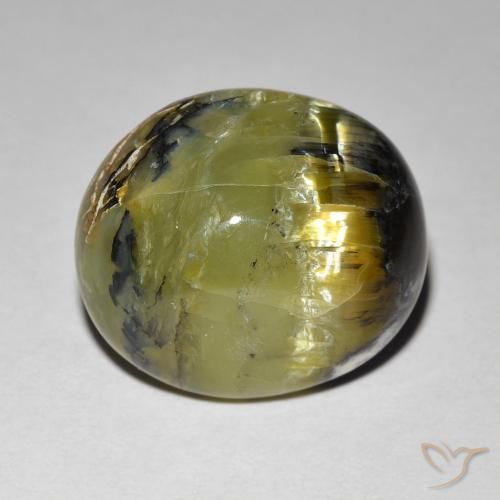 7.49ct Natural Verde terroso Ópalo ojo de gato, Ovalada, Opaco