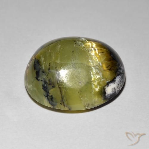Ópalo ojo de gato Verde terroso natural de 7.49 ct, Ovalada, Opaco