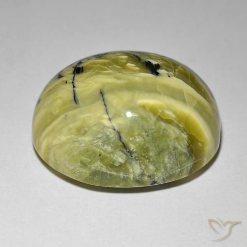 Ópalo ojo de gato Verde terroso natural de 24.01 ct, Ovalada, Opaco