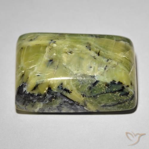 Ópalo ojo de gato Verde cálido natural de 31.09 ct, Corte Baguette, Opaco