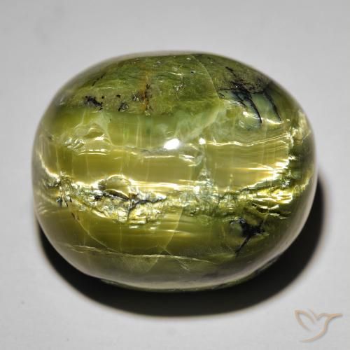 38.09ct Natural Verde terroso Ópalo ojo de gato, Ovalada, Opaco