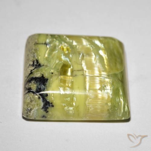 Ópalo ojo de gato Verde medio natural de 18.31 ct, Cuadrado, Opaco