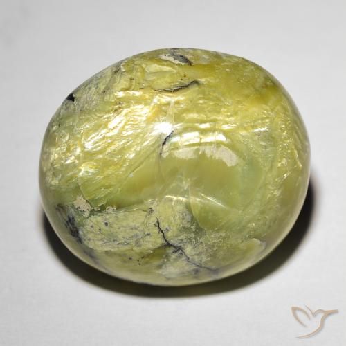18.56ct Natural Verde cálido Ópalo ojo de gato, Ovalada, Opaco