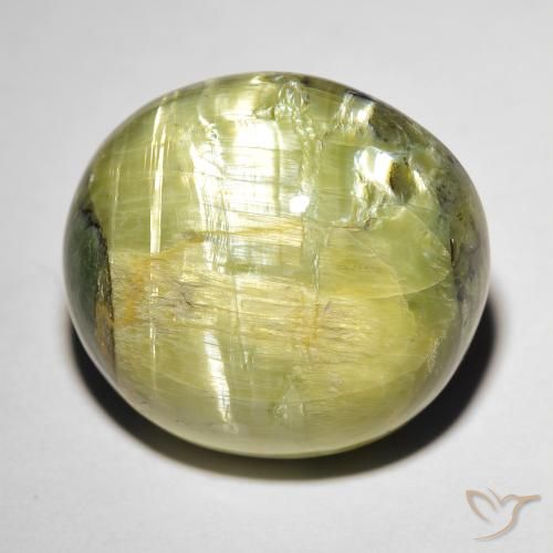 17.84ct Natural Verde cálido Ópalo ojo de gato, Ovalada, Opaco