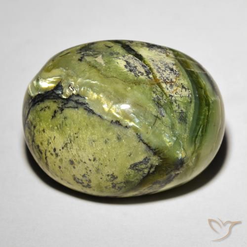15.89ct Natural Verde terroso Ópalo ojo de gato, Ovalada, Opaco