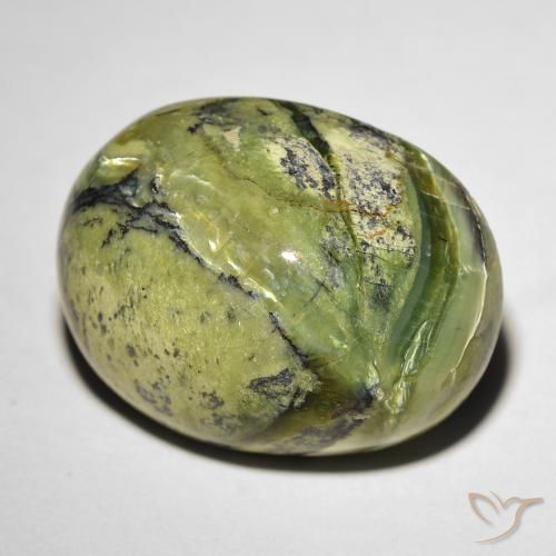 Ópalo ojo de gato Verde terroso natural de 15.89 ct, Ovalada, Opaco