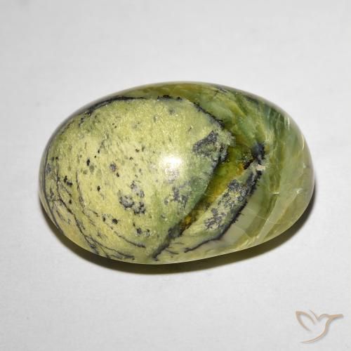 Ópalo ojo de gato Verde terroso natural de 15.89 ct, Ovalada, Opaco