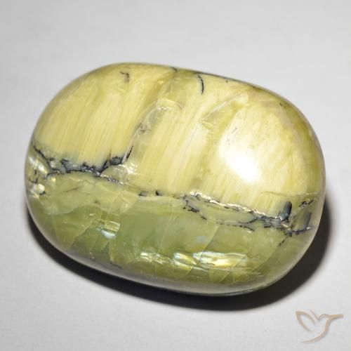 Ópalo ojo de gato Verde terroso natural de 30.92 ct, Ovalada, Opaco