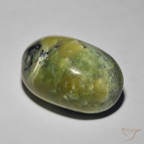 Ópalo ojo de gato Verde cálido natural de 16.97 ct, Ovalada, Opaco