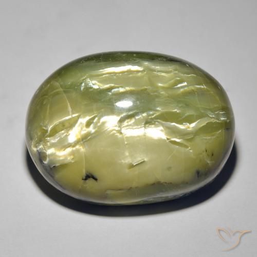 Ópalo ojo de gato Verde terroso natural de 38.44 ct, Ovalada, Opaco