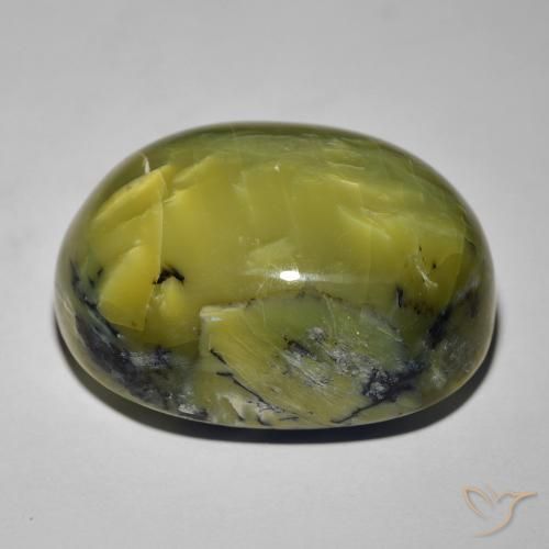 Ópalo ojo de gato Verde terroso natural de 38.44 ct, Ovalada, Opaco
