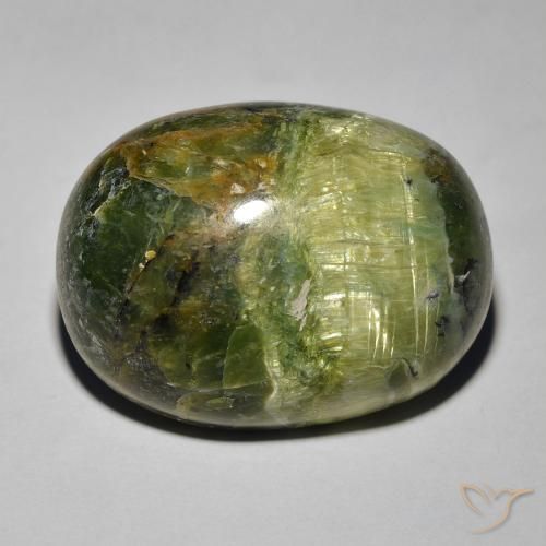 18.89ct Natural Verde terroso Ópalo ojo de gato, Ovalada, Opaco