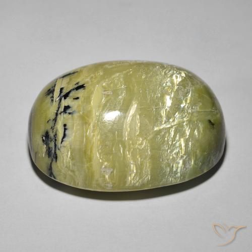 Ópalo ojo de gato Verde terroso natural de 26.42 ct, Ovalada, Opaco