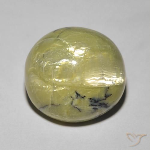 7.23ct Natural Verde cálido Ópalo ojo de gato, Ovalada, Opaco