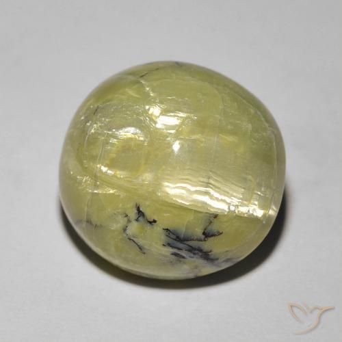 Ópalo ojo de gato Verde cálido natural de 7.23 ct, Ovalada, Opaco