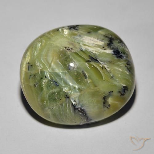 17.19ct Natural Verde medio Ópalo ojo de gato, Ovalada, Opaco