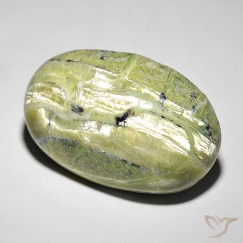 Ópalo ojo de gato Verde terroso natural de 21.88 ct, Ovalada, Opaco