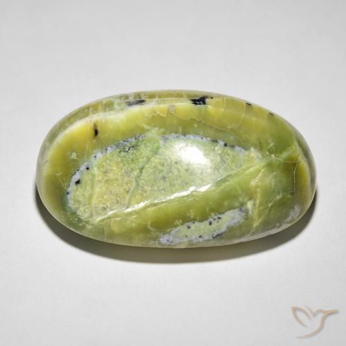 Ópalo ojo de gato Verde terroso natural de 21.88 ct, Ovalada, Opaco