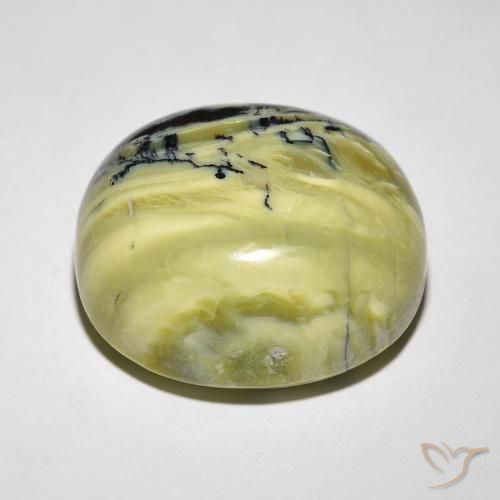 Ópalo ojo de gato Verde medio natural de 18.52 ct, Ovalada, Opaco