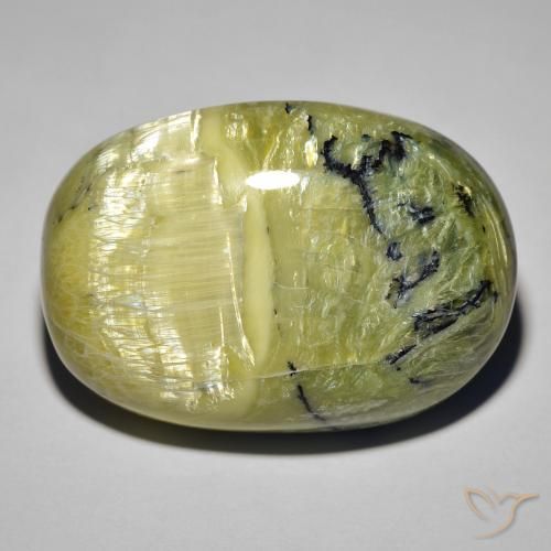 39.60ct Natural Verde terroso Ópalo ojo de gato, Ovalada, Opaco