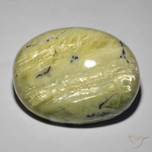 36.45ct Natural Verde amarillento Ópalo ojo de gato, Ovalada, Opaco