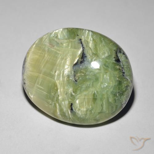 Ópalo ojo de gato Verde terroso natural de 16.89 ct, Ovalada, Opaco