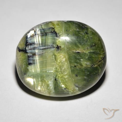 18.85ct Natural Verde amarillento Ópalo ojo de gato, Ovalada, Opaco