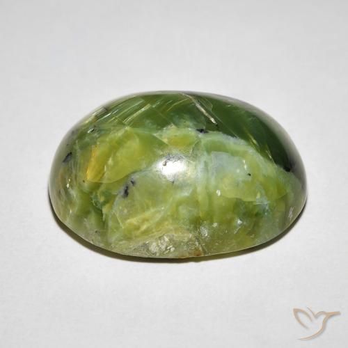 Ópalo ojo de gato Verde medio natural de 14.55 ct, Ovalada, Opaco