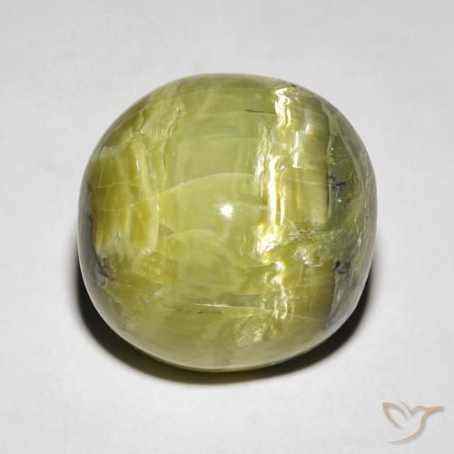 10.64ct Natural Verde terroso Ópalo ojo de gato, Ovalada, Opaco